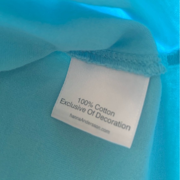 Hanna‎ Andersson Flower Power Short Sleeve Tee Shirt Blue Girls 12 Preloved - Picture 6 of 7